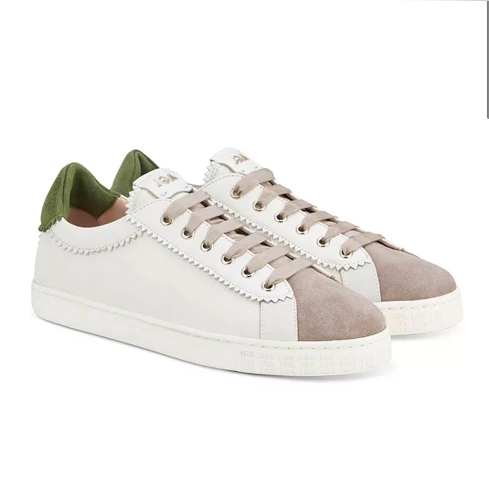 AGL leather and suede sneakers in milk/charm/olive size 38.5